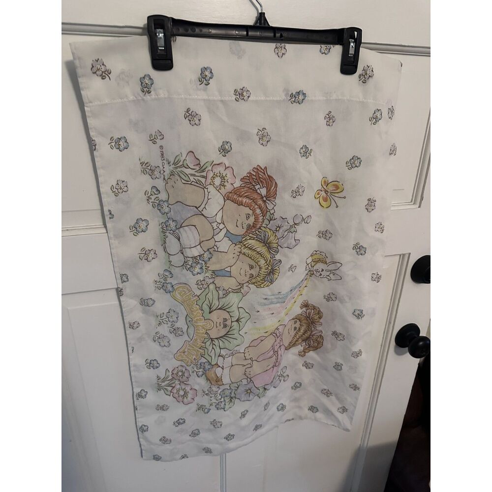 Vintage 1983 Cabbage Patch Kids Pillowcase CPK Pastel Floral 80s Bedding